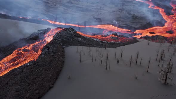 Aerial view of Volcan Cumbre Vieja, La Palma, Canary Islands, Spain.