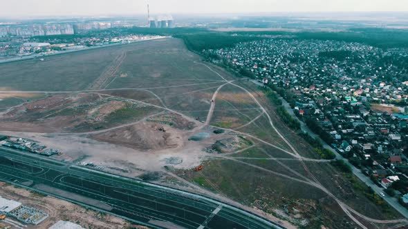 Flying Over A Construction Site