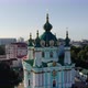 Aerial View of St. Andrews Church, Orthodox Church on Green Hill in the City - VideoHive Item for Sale