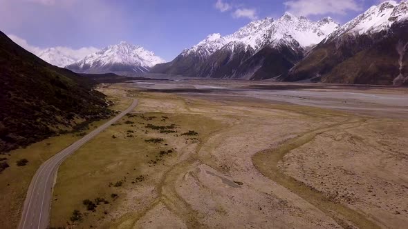 Southern Alps road from air