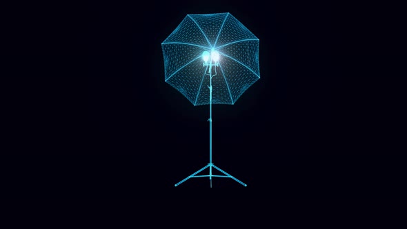 umbrella studio light hologram Rotating 4k alt