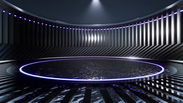 Round Platform, Virtual Entertainment Studio Set Background
