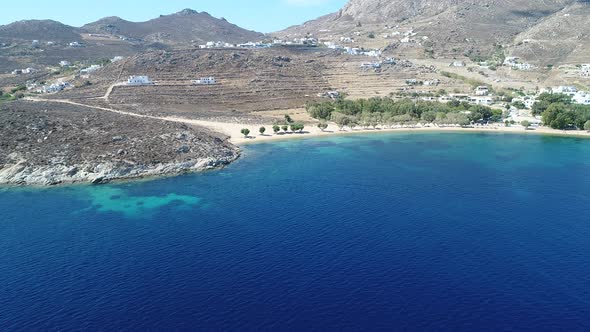 Serifos island in the Cyclades in Greece seen from the sky