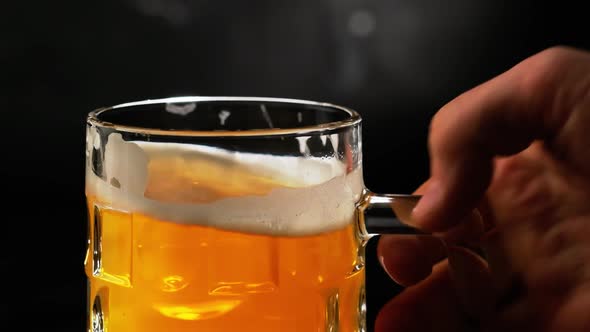 Beer Mug Isolated on Dark Grey Background