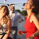 Group of Friends Drinking Chatting and Having a Fun at Outdoor Party - VideoHive Item for Sale