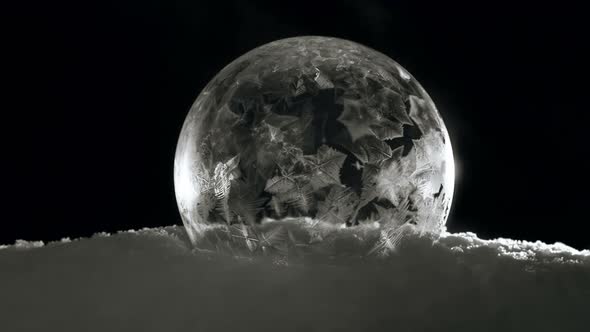 Frozen Ice Globe with Snow Flakes