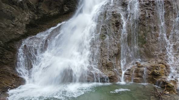 Bottom of the tranquil and scenic Margaret Falls located in the popular Herald Provincial Park of Br