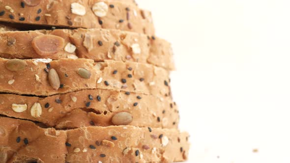 Detail Shot of Whole Grain Baked Bread on Table