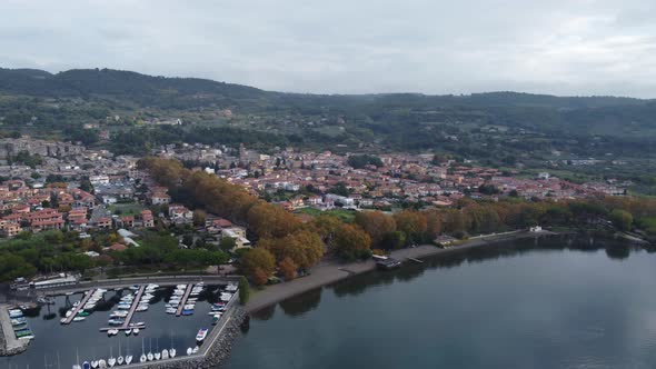 Bolsena Aerial View by Lake, Port Harbor