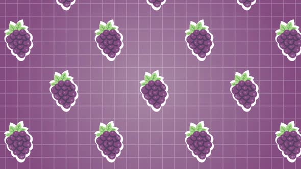 Grapes Fruits Food Animation Background