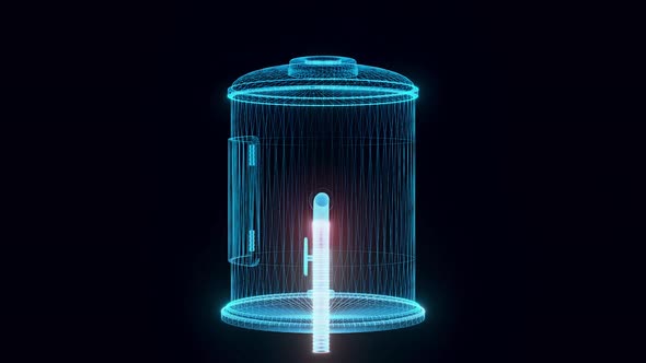 Sci Fi Boiler Hologram Rotating 4k