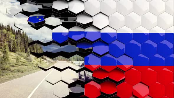 Slovenia Flag Hexagon Transition - 4K Resolution