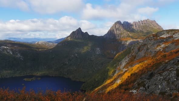 time lapse of cradle mountain and dove lake from marions lookout