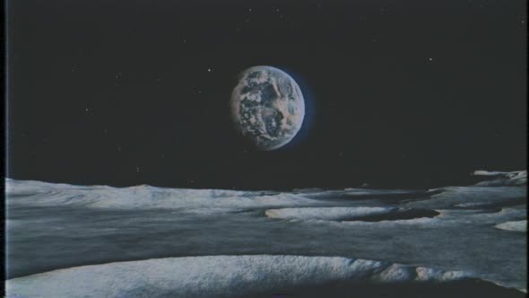 View of the Planet Earth From the Surface of the Moon