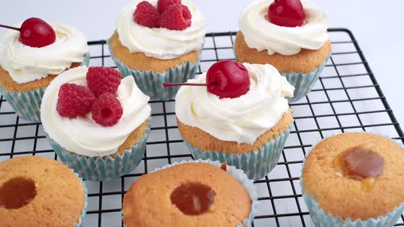 Rotating Cupcakes Delicious Pastries for a Party