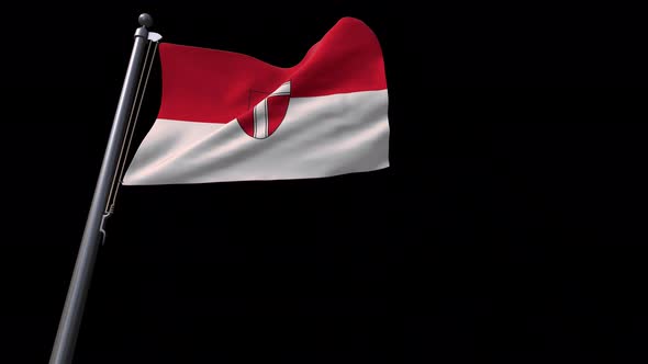 Flag Of Vienna City  (Austria ) With Alpha Channel 4K