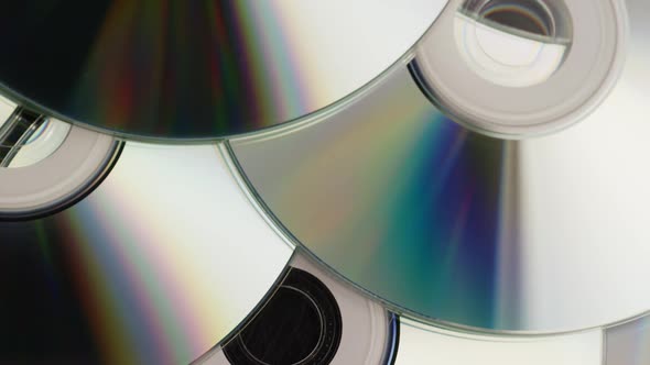 Rotating shot of compact discs - CDs 036