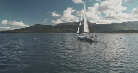 Yacht Racing at Ocean Bay Coast Aerial alt