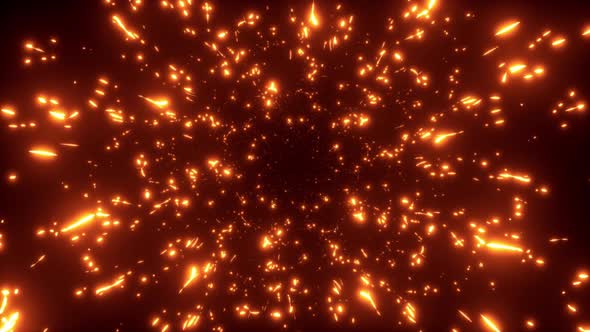 Abstract Flame Spark Particles Tunnel 4K