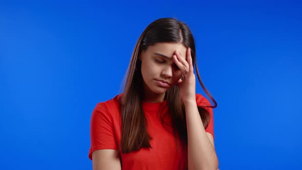 Portrait of Young Woman Doing Facepalm Gesture Like No I Forgot