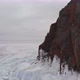 Aerial View of Winter Landscape of Rocky Mountains on Lake Baikal - VideoHive Item for Sale