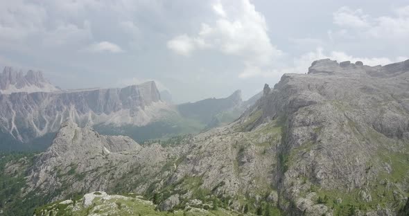 Aerial drone view of landscapes in the mountains