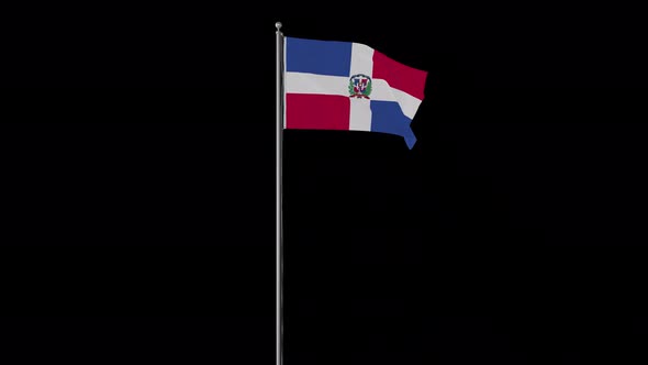Dominican Republic Flag Pole Loops With Alpha