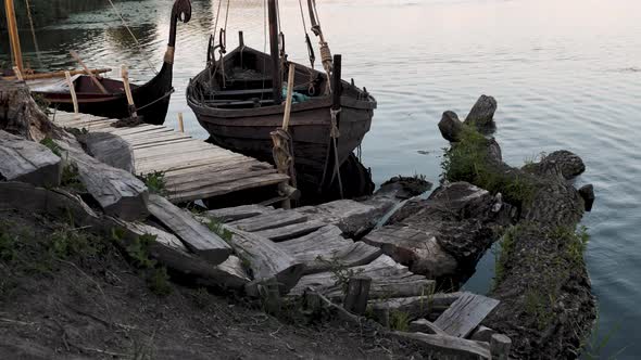 Vintage Viking Wooden Boats