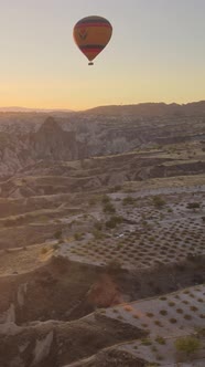 Cappadocia Turkey  Vertical Video of Balloon Launch