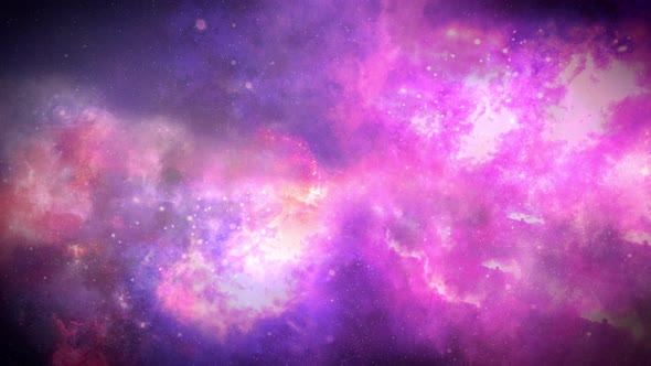 02 Space Nebula With Galaxy 4K