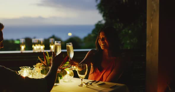 Couple Enjoying Romantic Dinner