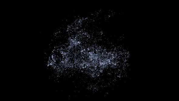 Water splashing explode from center around itself alt