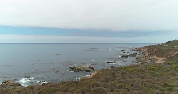 Aerial View of Big Sur Coast High Way 1 near Monterrey California