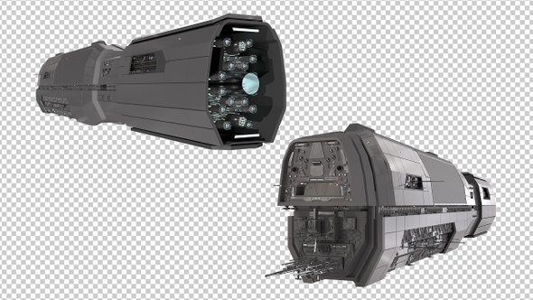 Futuristic Sci Fi Spaceship Isolated