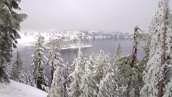 Crater Lake National Park in Winter
