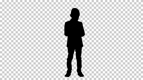 Silhouette  boy putting , Alpha Channel alt