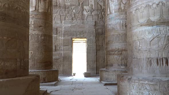 Interior of Dendera Temple or Temple of Hathor