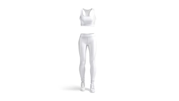 Blank white women sport uniform , looped rotation