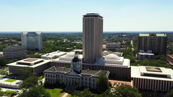 Aerial video Florida State Capitol Building Tallahassee