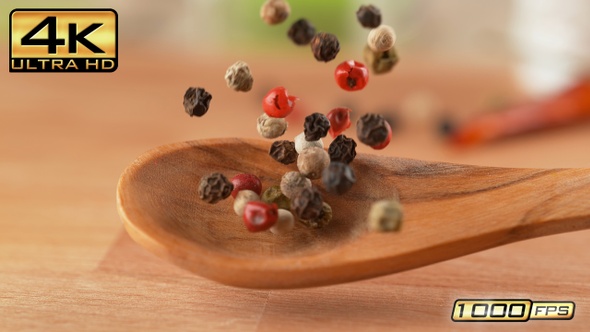 Peppercorn Blend on Wooden Teaspoon