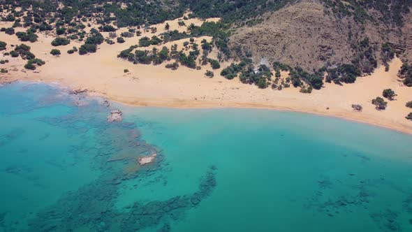 Aerial view of Agios Ioannis beach.