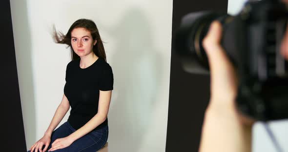 Female model posing for a photo shoot