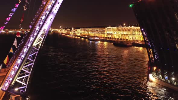 Aerial View of Palace Bridge in St