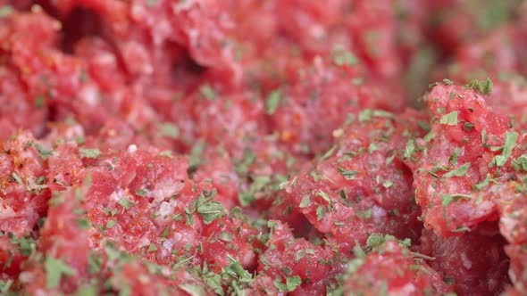 Fresh minced meat with spices