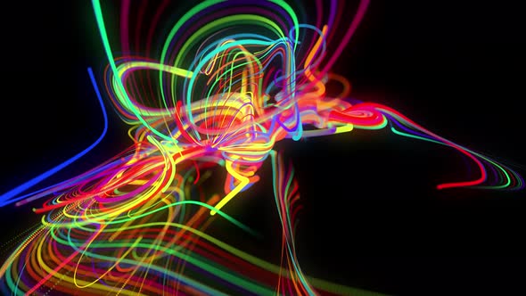 Abstract Background Flow of Glow Lines or Light Streaks