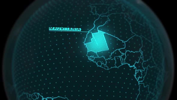 3D Map Of Mauritania With Information