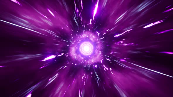 Bursting Light Flare Effect of Purple Fire Energy