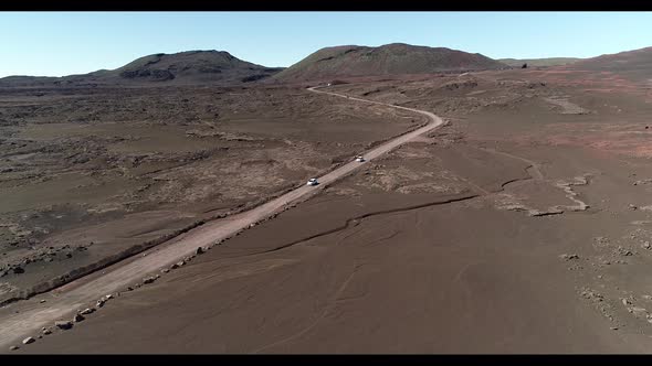 Drone Areal shot of a Volcano Lanscape 4K