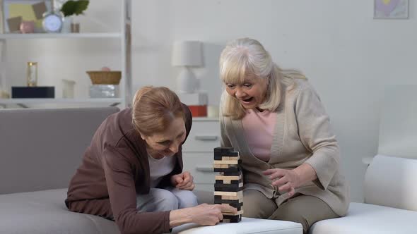 Two Excited Aged Ladies Enjoying Game