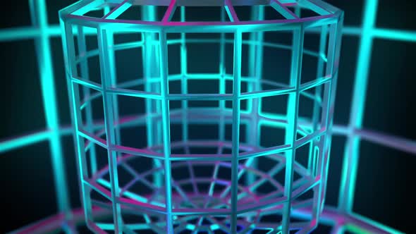 Colorful Cage of Mesh Lines